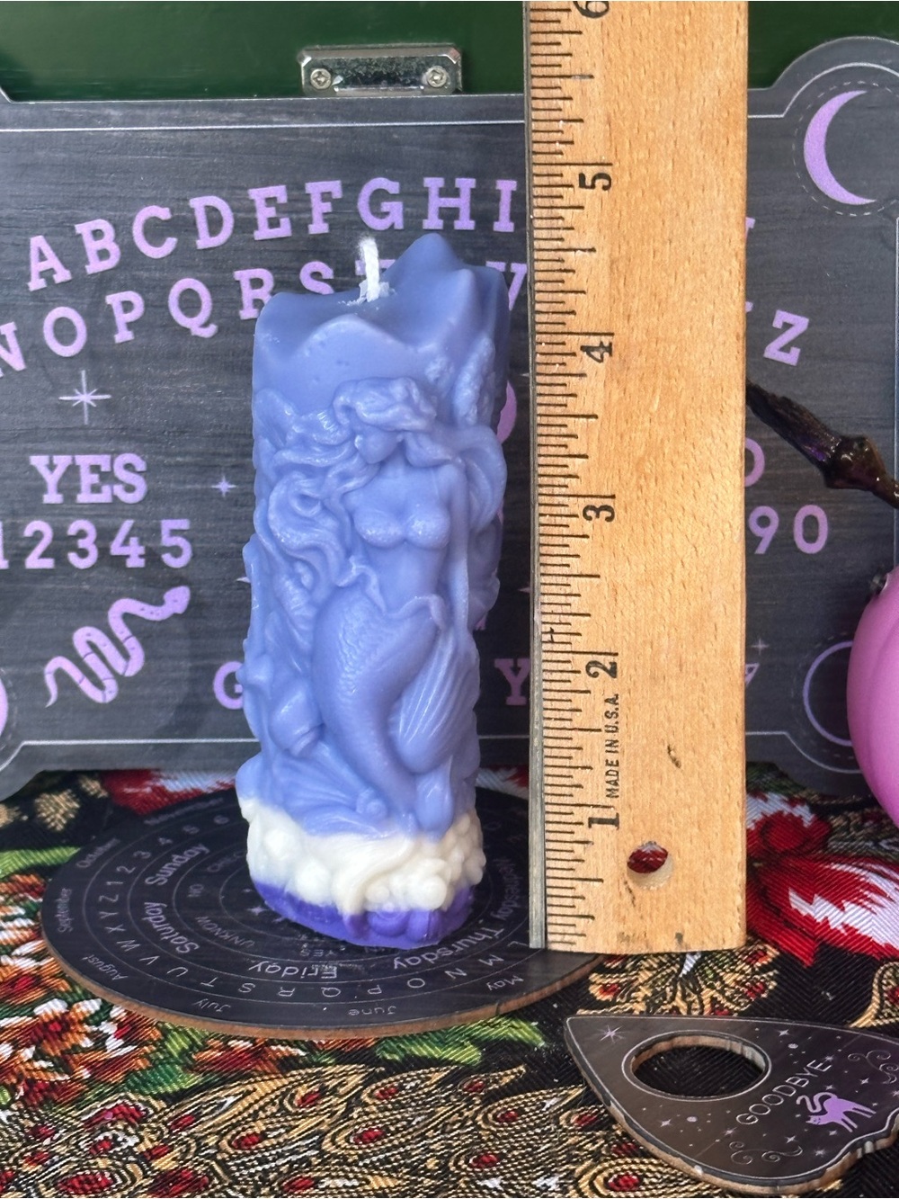 Moonlit Tide Mermaid Pillar Candle - Picture 4 of 9
